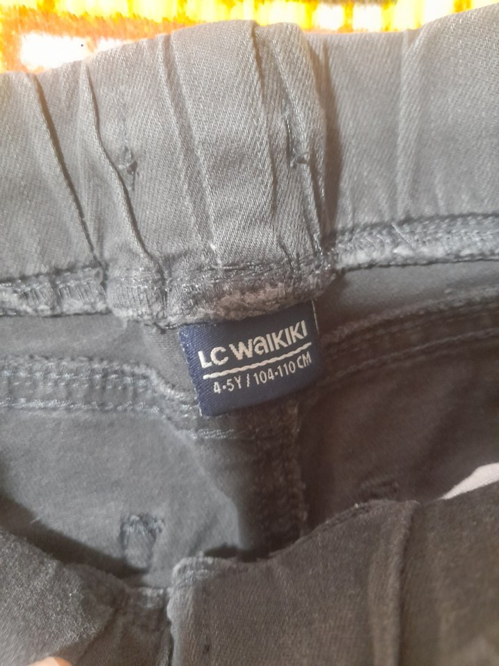 Erkek Çocuk Gri Bağcıklı kargo cep Kot Pantolon - Görsel 4