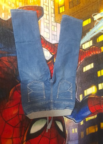 Bağcıklı Erkek Çocuk Kot Pantolon - Görsel 3