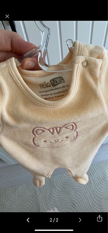 HelloBaby Yenidoğan bebek kadife tulum