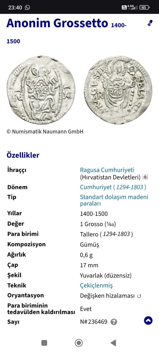 Antika Hırvatistan Gümüş Grosso - Görsel 3