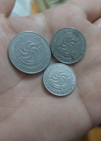 Gürcistan  madeni para koleksiyon 3 adet - Görsel 2