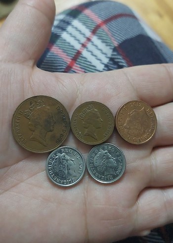 Birleşik  Krallık para koleksiyon.  5 adet fiyatıdır. - Görsel 2