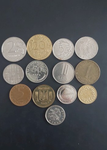 13 adet madeni para  koleksiyon Avrupa