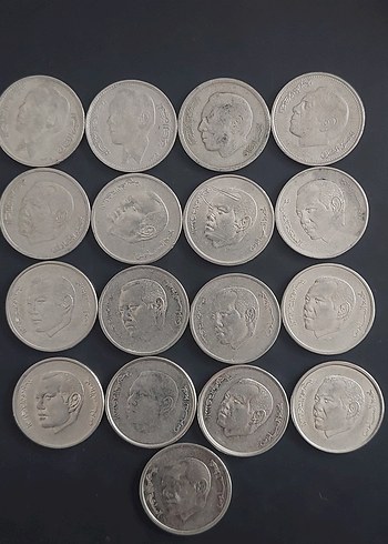 Fas Krallığı 17 adet hepsi ayrı tarihli madeni para, - Görsel 2