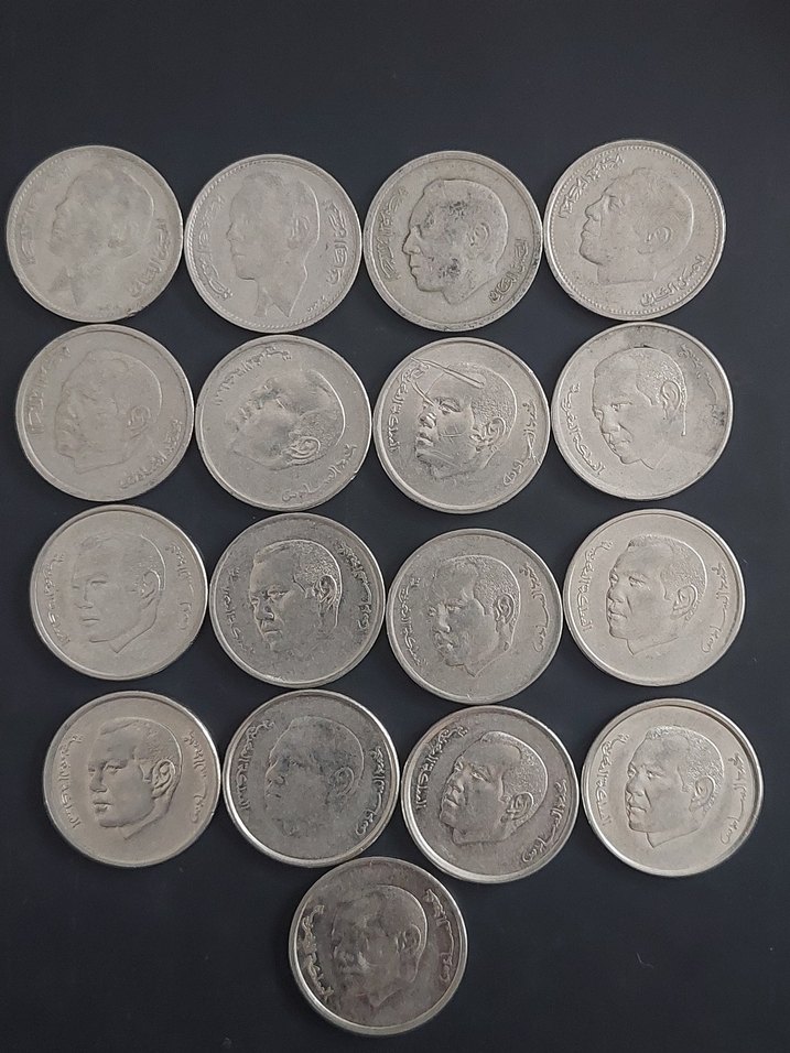 Fas Krallığı 17 adet  hepsi ayrı  tarihli madeni para, - Görsel 2