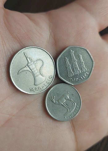 3 adet Birleşik Arap Emirlikleri madeni paraları - Görsel 2