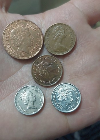 Birleşik  Krallık madeni para koleksiyon 5 adet - Görsel 2