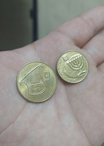 2 adet İsrail madeni para koleksiyon