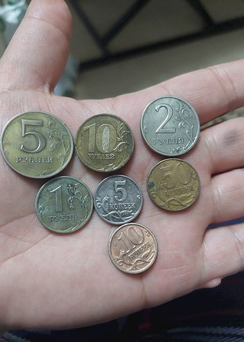 Rus ruble ve kepenk 7 adet madeni hatıra para