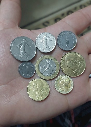 FRANSA madeni para koleksiyonu 8 adet fiyatıdır - Görsel 2