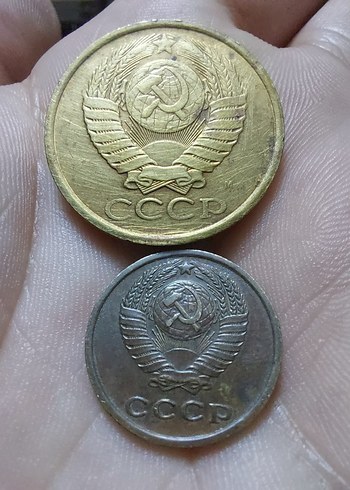 CCCP 2 adet madeni para koleksiyonu