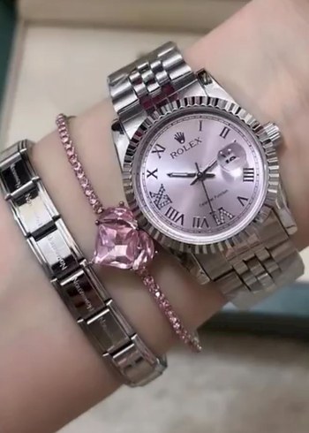 Gümüş Klasik Rolex Kadın Saati
