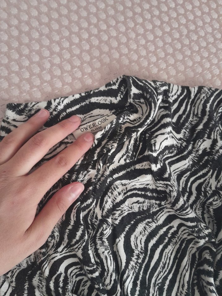 Gri Zebra Desenli Uzun Kollu body - Görsel 2