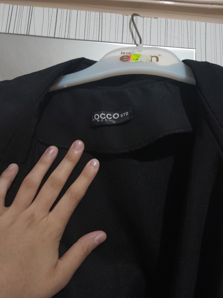 kadın siyah trenckot - Görsel 3