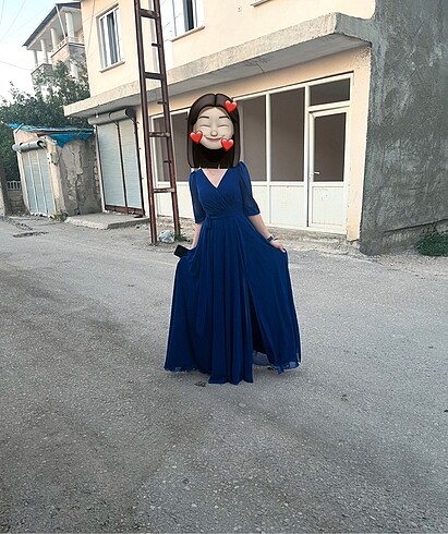 Lacivert elbise
