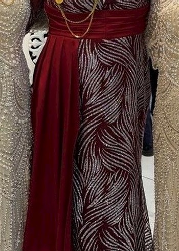 Uzun Kollu, Drapeli,Desenli Kadın Elbise şalla beraber verilir - Görsel 2