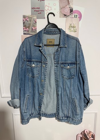 Düğmeli Mavi Denim Kadın Ceket