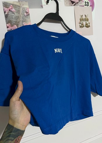 Mavi Mavi Kadın Kısa Kollu Crop Tişört