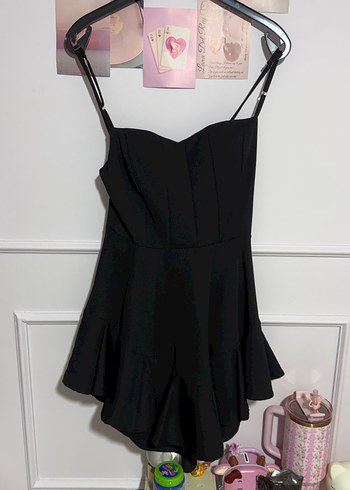 Siyah Straplez Mini elbise