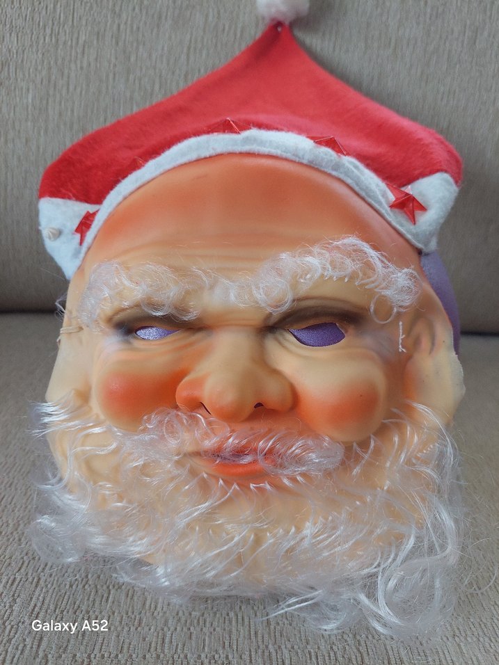 Renkli Kırmızı Noel Baba Maskesi - Görsel 2