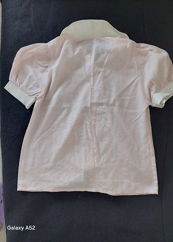 YOUNG Kız Çocuk Düğmeli Pembe Kısa Kollu Gömlek - Görsel 2