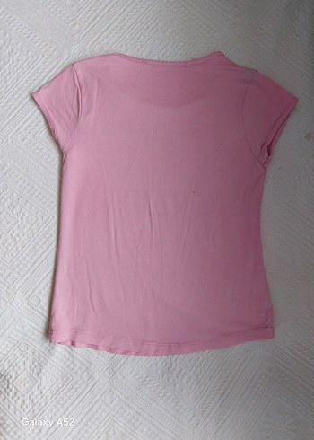 Kız Çocuk Pembe Baskılı Kısa Kollu Tişört - Görsel 2