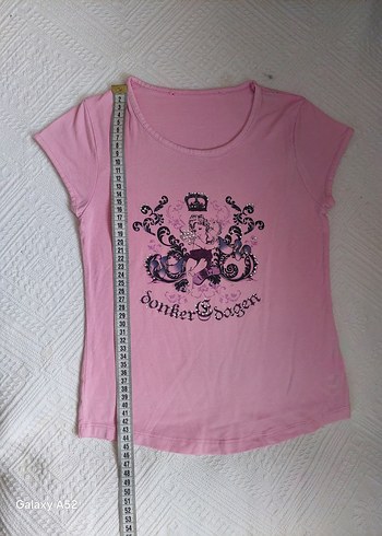 Kız Çocuk Pembe Baskılı Kısa Kollu Tişört - Görsel 3