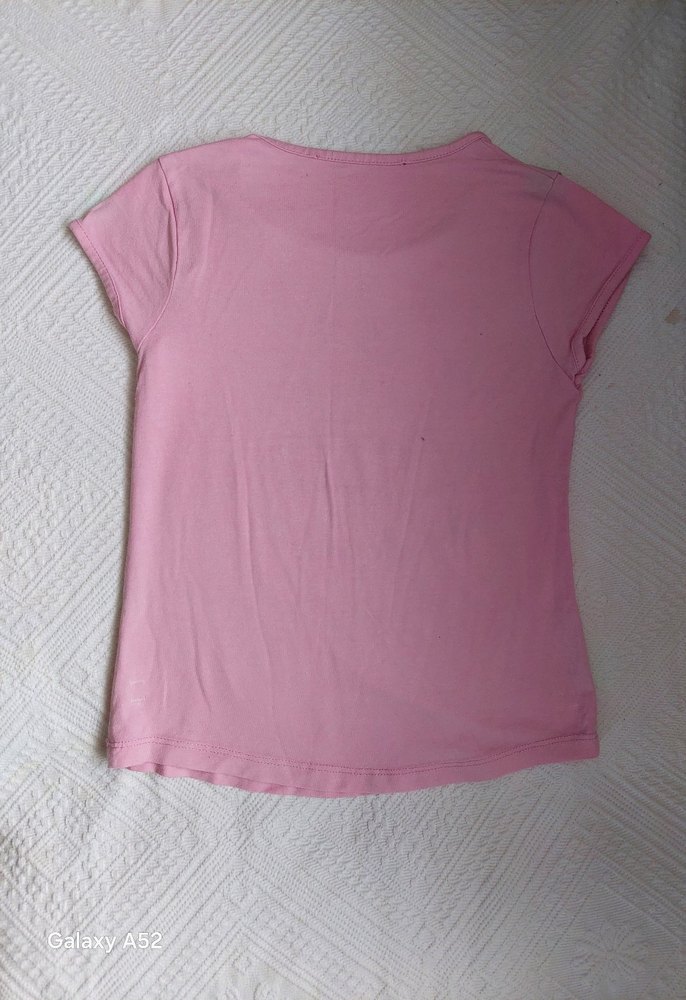 Kız Çocuk Pembe Baskılı Kısa Kollu Tişört - Görsel 2