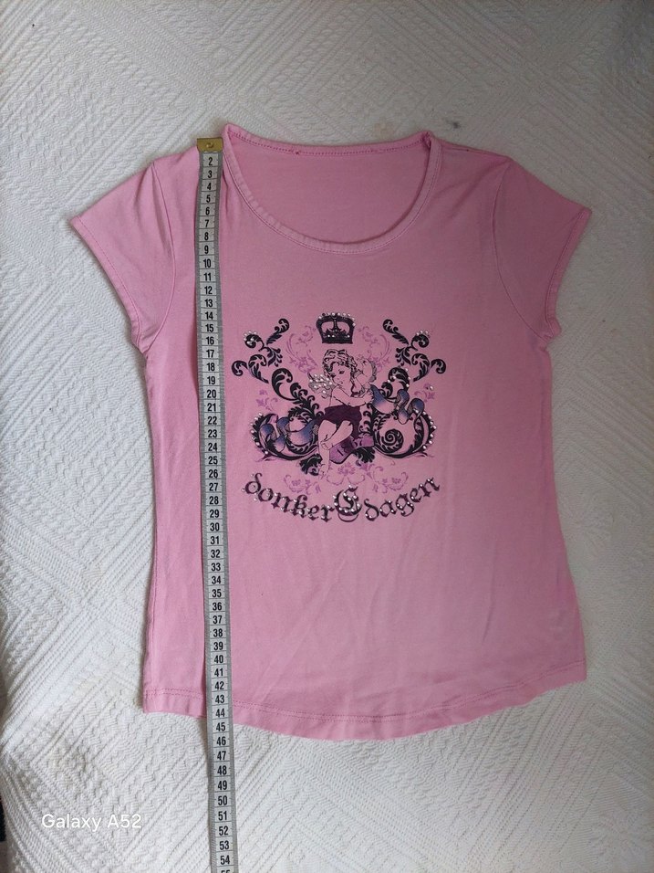 Kız Çocuk Pembe Baskılı Kısa Kollu Tişört - Görsel 3