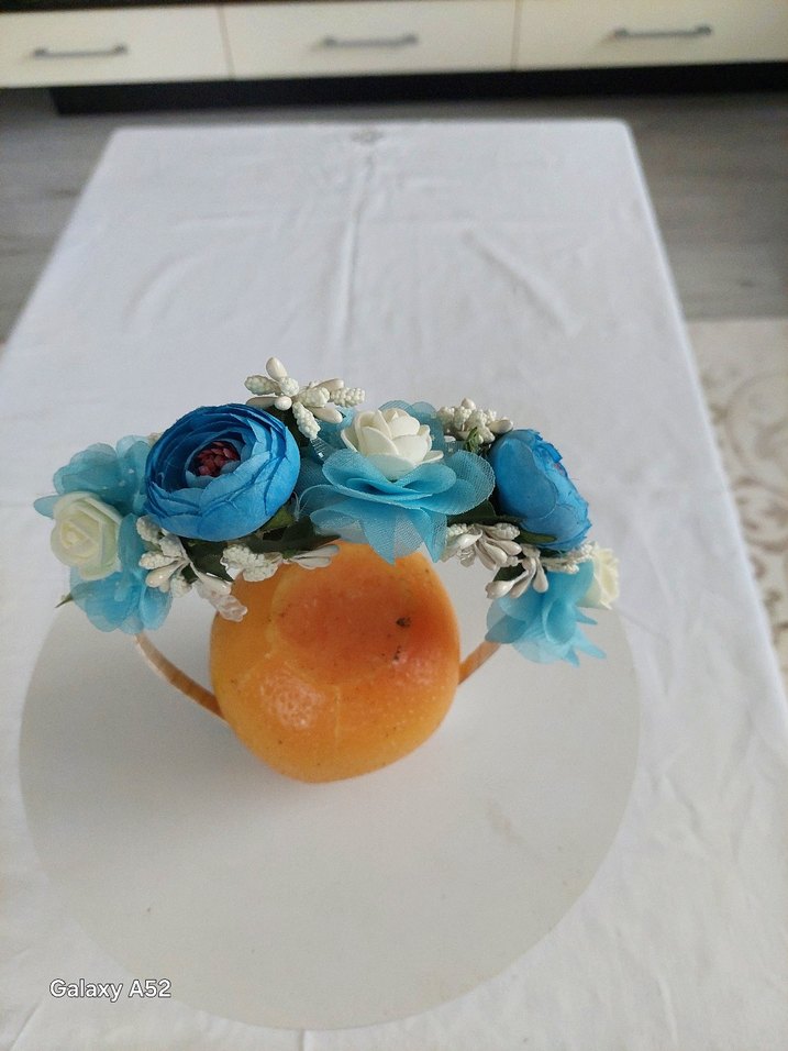 LOHUSA,Mavi Bohem Çiçekli Saç Tacı - Görsel 5