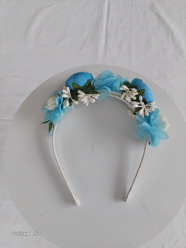 LOHUSA,Mavi Bohem Çiçekli Saç Tacı - Görsel 2