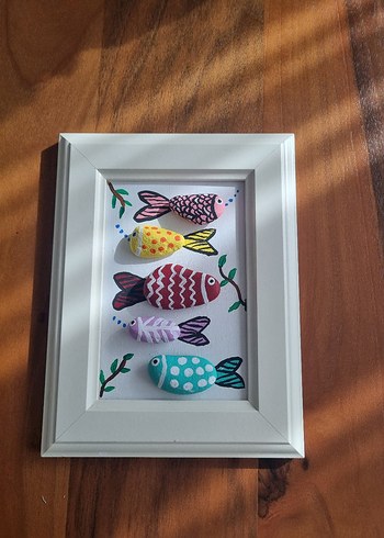 Renkli Kedi ve Balık Temalı 3 Parça Tablo Seti - Görsel 2