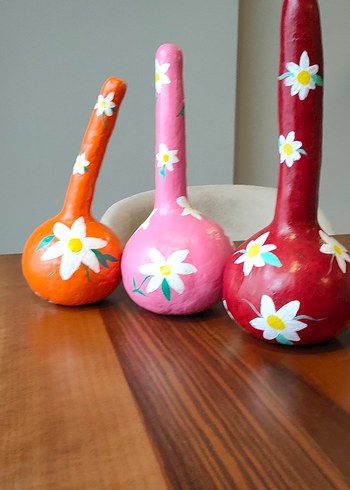 El Yapımı Boyanmış Şu kabakları - 3'lü Set - Görsel 2