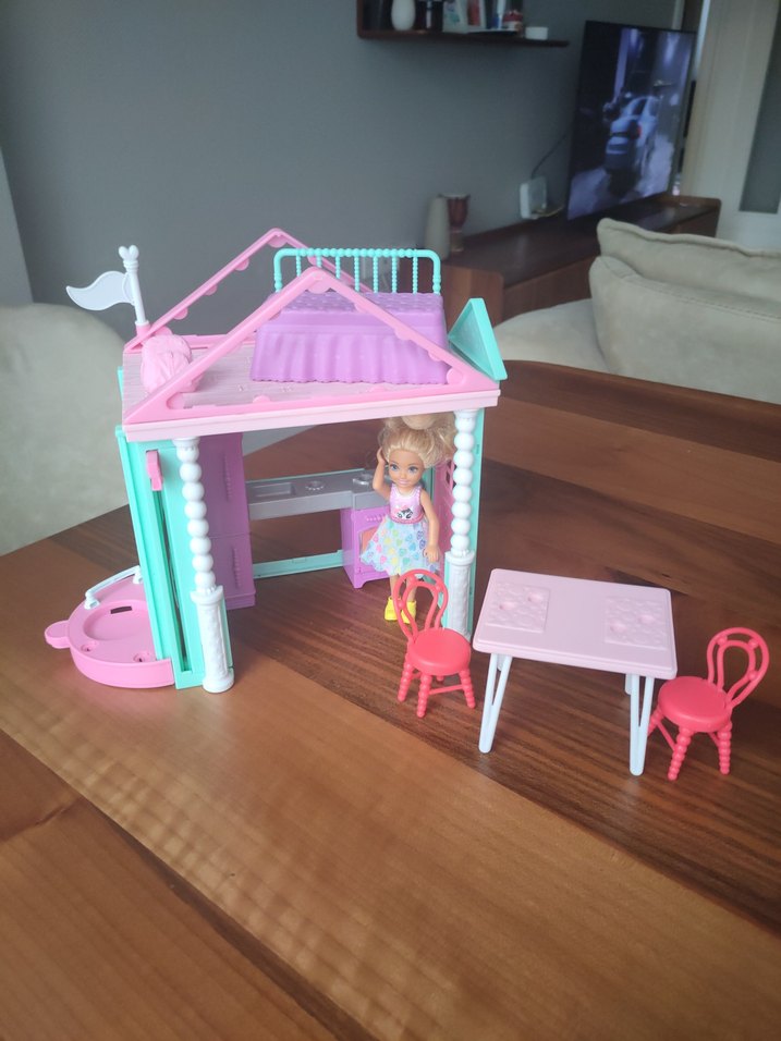 Pembe Pastel Mini Bebek Evi ve Mobilya Seti - Görsel 2