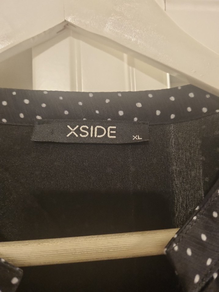 Gri Puantiyeli Uzun Kollu Salaş Elbise - Görsel 5