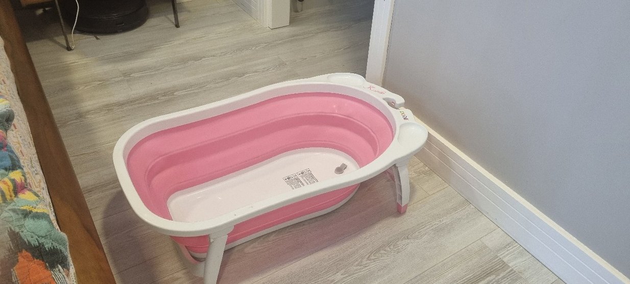 Katlanabilir Bebek Küveti Pembe - Görsel 5