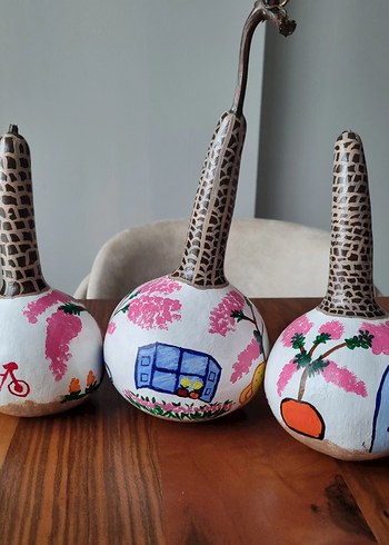 El Boyaması Desenli Kabak Süsleri - Görsel 2