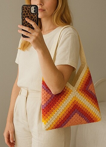 Sunset Tote/ Gün Batımı Çanta - Görsel 3