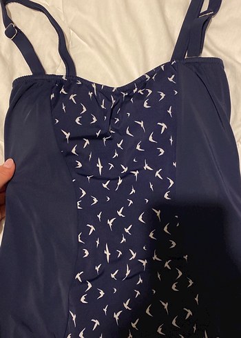 Kadın Lacivert Desenli Askılı Mayo - Görsel 3