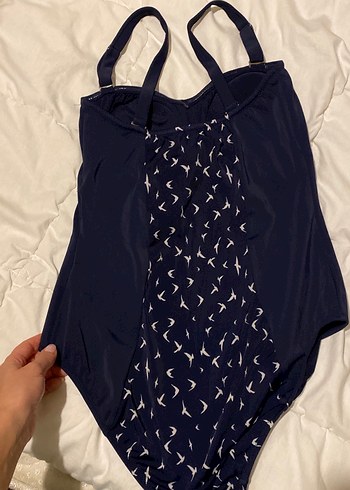 Kadın Lacivert Desenli Askılı Mayo - Görsel 4