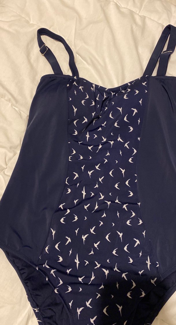 Kadın Lacivert Desenli Askılı Mayo - Görsel 2