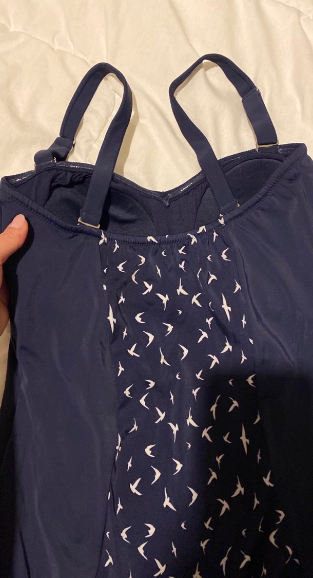 Kadın Lacivert Desenli Askılı Mayo - Görsel 5