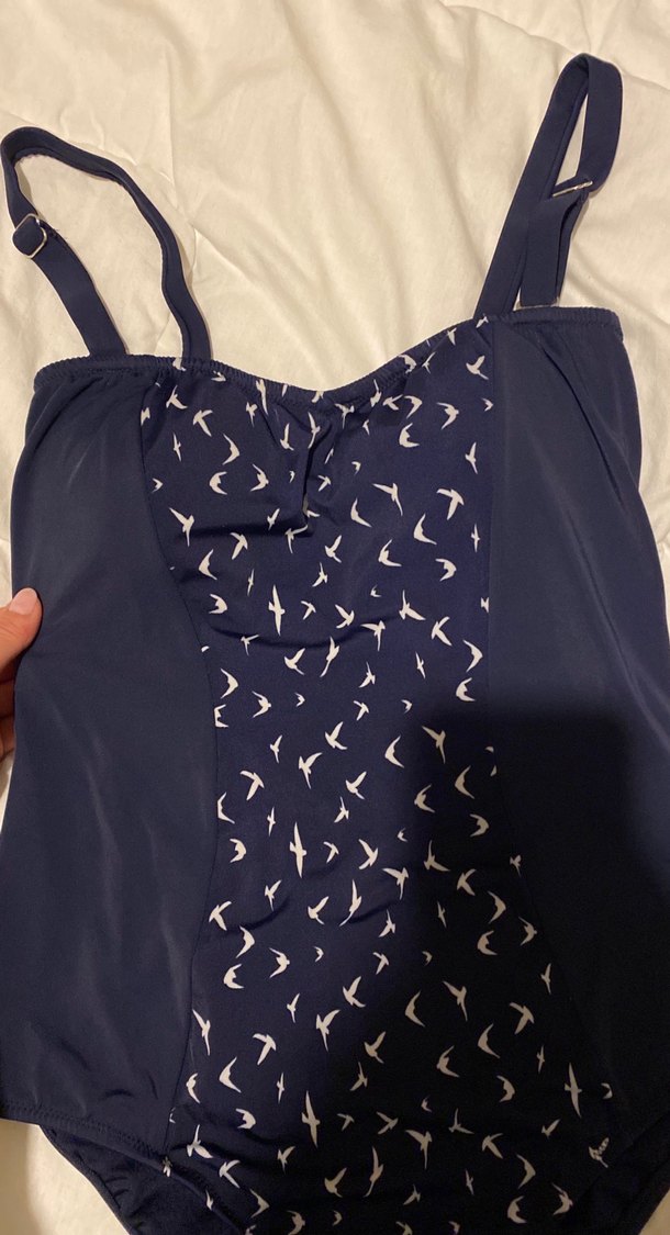 Kadın Lacivert Desenli Askılı Mayo - Görsel 3