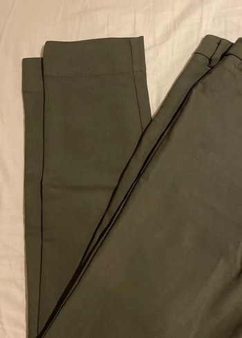Kadın Haki Kumaş normal bel havuç pantolon - Görsel 3