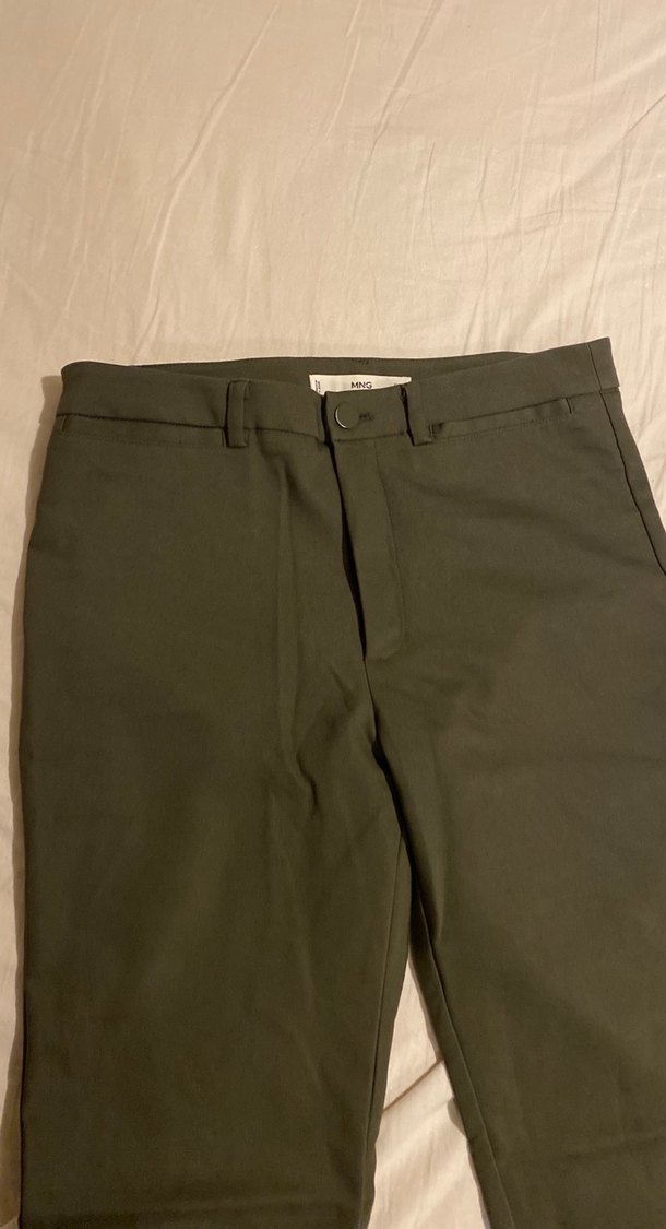 Kadın Haki Kumaş normal bel havuç pantolon - Görsel 4