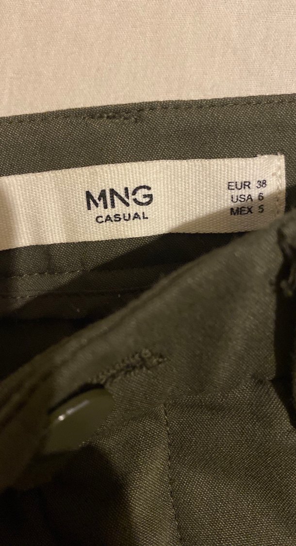 Kadın Haki Kumaş normal bel havuç pantolon - Görsel 5