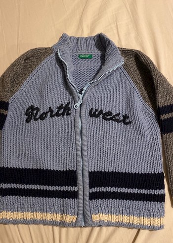 Erkek Çocuk Gri Yün Örgü fermuarlı hırka - Görsel 2