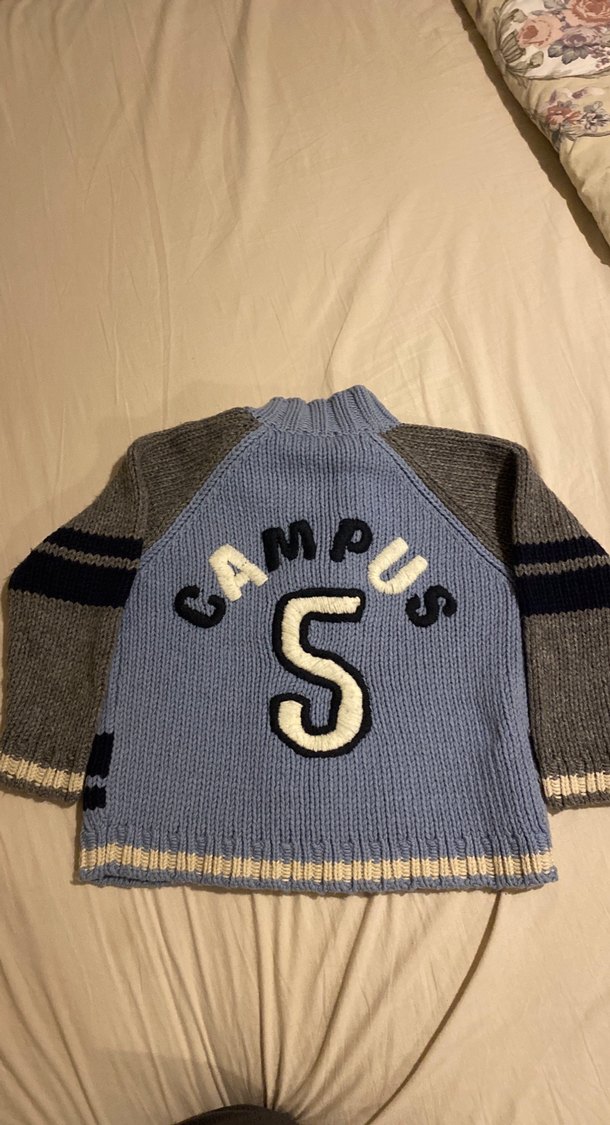 Erkek Çocuk Gri Yün Örgü fermuarlı hırka - Görsel 4