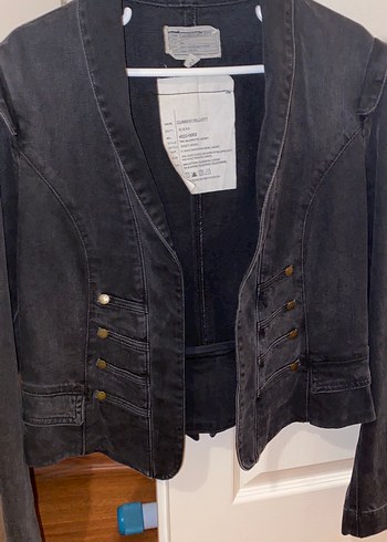 Düğmeli Siyah Denim Kadın Ceket - Görsel 2