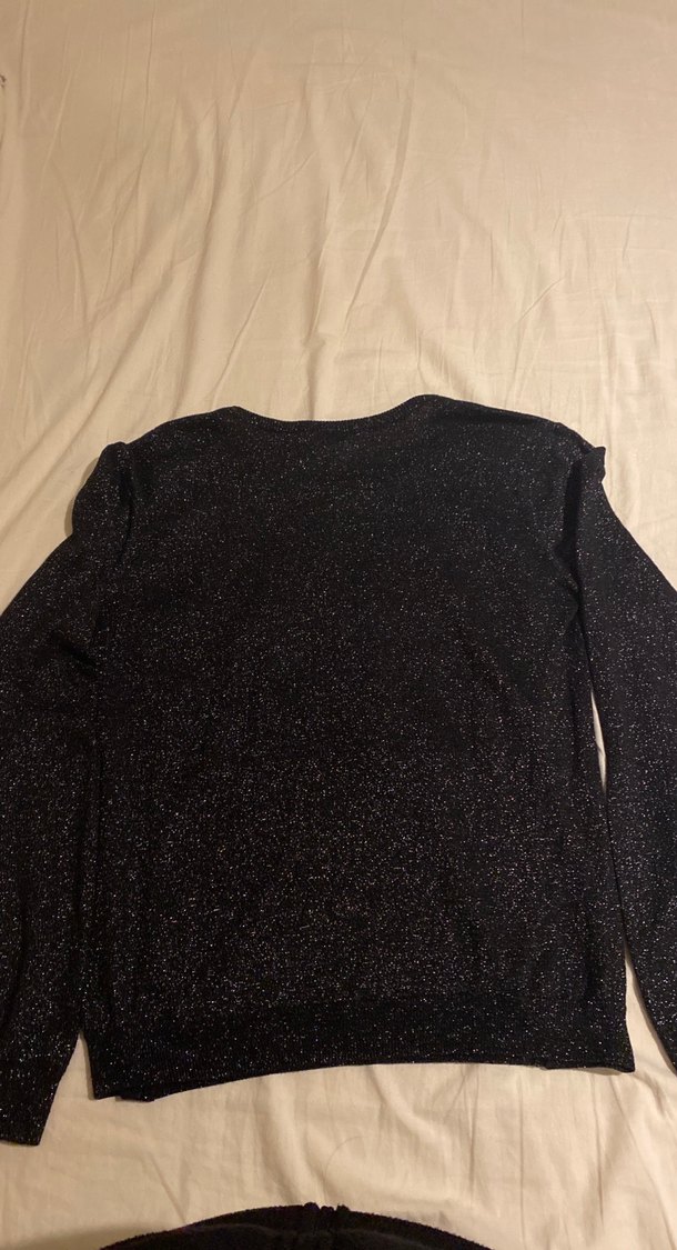 Siyah Deri Detaylı Kadın Triko - Görsel 5